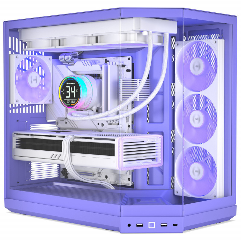 HYTE Y50 Taro Milk PC Case, Purple, Tempered Glass x 3