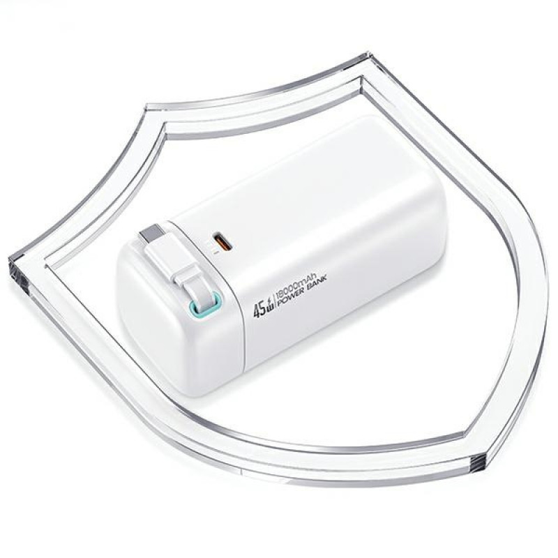 USAMS US-CD216 XMF Series Powerbank 18000 mAh, PD 45W Fast Charge, with USB-C Cable, black