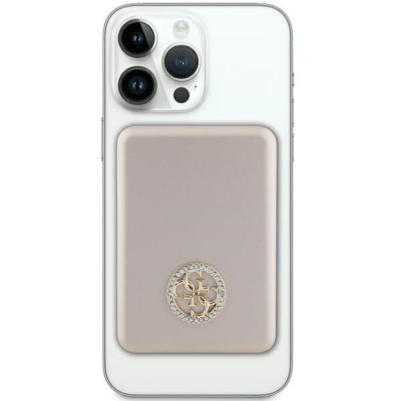 Guess GUPBM5AL4DMD 4G Strassed Metal Logo MagSafe Induction Powerbank 5000 mAh, 15W, gold