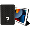 Karl Lagerfeld KLFC10SAKHPKK Saffiano Monogram Ikonik Bookcase for Apple iPad 10.2 (7th, 8th, 9th gen), black