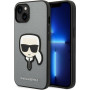 Karl Lagerfeld KLHCP14SSAPKHG Hardcase for Apple iPhone 14, Saffiano Karl's Head Patch, silver
