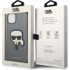 Karl Lagerfeld KLHCP14SSAPKHG Hardcase for Apple iPhone 14, Saffiano Karl's Head Patch, silver