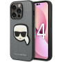 Karl Lagerfeld KLHCP14XSAPKHG Hardcase for Apple iPhone 14 Pro Max, Saffiano Karl's Head Patch, silver