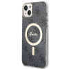 Guess GUBPP14SH4EACSK Hardcase for Apple iPhone 14 + Wireless Charger, 4G Print, MagSafe, black