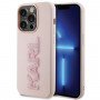 Karl Lagerfeld KLHCP15X3DMBKCP Hardcase for Apple iPhone 15 Pro Max, 3D Rubber Glitter Logo, pink