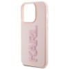 Karl Lagerfeld KLHCP15X3DMBKCP Hardcase for Apple iPhone 15 Pro Max, 3D Rubber Glitter Logo, pink