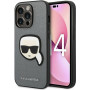 Karl Lagerfeld KLHCP14LSAPKHG Hardcase for Apple iPhone 14 Pro, Saffiano Karl's Head Patch, silver