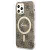 Guess GUBPP12MH4EACSW Case + Wireless Charger Apple iPhone 12 / iPhone 12 Pro Brown Hardcase, 4G Print, MagSafe