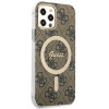 Guess GUBPP12MH4EACSW Case + Wireless Charger Apple iPhone 12 / iPhone 12 Pro Brown Hardcase, 4G Print, MagSafe