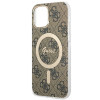 Guess GUBPP12MH4EACSW Case + Wireless Charger Apple iPhone 12 / iPhone 12 Pro Brown Hardcase, 4G Print, MagSafe