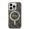 Guess GUBPP14LH4EACSK Case + Wireless Charger Apple iPhone 14 Pro Black Hardcase, 4G Print, MagSafe