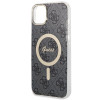 Guess GUBPP14MH4EACSK Case + Wireless Charger Apple iPhone 14 Plus / iPhone 15 Plus Black Hardcase, 4G Print, MagSafe