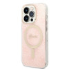 Guess GUBPP14LH4EACSP Case + Wireless Charger Apple iPhone 14 Pro Pink Hardcase, 4G Print, MagSafe