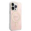 Guess GUBPP14LH4EACSP Case + Wireless Charger Apple iPhone 14 Pro Pink Hardcase, 4G Print, MagSafe