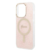 Guess GUBPP14LH4EACSP Case + Wireless Charger Apple iPhone 14 Pro Pink Hardcase, 4G Print, MagSafe