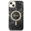 Guess GUBPP14MHMEACSK Case + Wireless Charger Apple iPhone 14 Plus / iPhone 15 Plus Black Hardcase, Marble, MagSafe