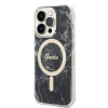Guess GUBPP14XHMEACSK Case + Wireless Charger Apple iPhone 14 Pro Max Black Hardcase, Marble, MagSafe