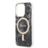 Guess GUBPP14XHMEACSK Case + Wireless Charger Apple iPhone 14 Pro Max Black Hardcase, Marble, MagSafe