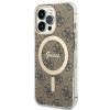 Guess GUBPP13LH4EACSW Case + Wireless Charger Apple iPhone 13 Pro Brown Hardcase, 4G Print, MagSafe