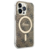 Guess GUBPP13LH4EACSW Case + Wireless Charger Apple iPhone 13 Pro Brown Hardcase, 4G Print, MagSafe