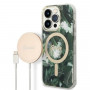 Guess GUBPP14XHJEACSA Case + Wireless Charger for Apple iPhone 14 Pro Max, Jungle, green hard case, MagSafe