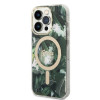 Guess GUBPP14XHJEACSA Case + Wireless Charger for Apple iPhone 14 Pro Max, Jungle, green hard case, MagSafe