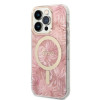 Guess GUBPP14LHJEACSP Case + Wireless Charger for Apple iPhone 14 Pro, Jungle, pink hard case, MagSafe