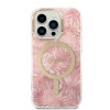 Guess GUBPP14LHJEACSP Case + Wireless Charger for Apple iPhone 14 Pro, Jungle, pink hard case, MagSafe