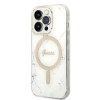 Guess GUBPP14LHMEACSH Case + Wireless Charger Apple iPhone 14 Pro White Hardcase, Marble, MagSafe