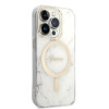 Guess GUBPP14LHMEACSH Case + Wireless Charger Apple iPhone 14 Pro White Hardcase, Marble, MagSafe