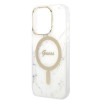 Guess GUBPP14LHMEACSH Case + Wireless Charger Apple iPhone 14 Pro White Hardcase, Marble, MagSafe