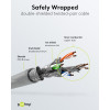 Goobay CAT 6A patch cable S/FTP (PiMF), 5 m, grey, set of 10, copper conductor (CU), halogen-free sheath (LSZH)