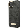 Guess GUHMP14MU4GPRK Apple iPhone 14 Plus / 15 Plus black hard case, 4G Logo Plate, MagSafe