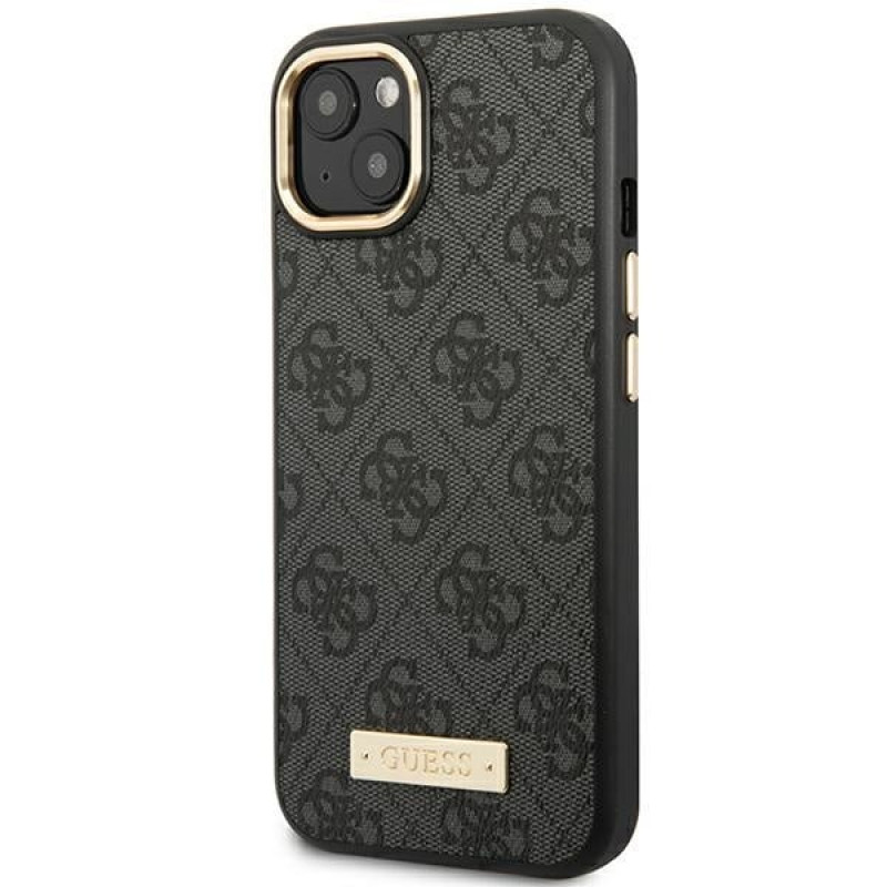 Guess GUHMP14MU4GPRK Apple iPhone 14 Plus / 15 Plus black hard case, 4G Logo Plate, MagSafe