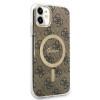 Guess GUBPN61H4EACSW Case + Wireless Charger for Apple iPhone 11, 4G Print, brown hard case, MagSafe