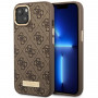 Guess GUHMP14MU4GPRW Apple iPhone 14 Plus / 15 Plus brown hard case, 4G Logo Plate, MagSafe