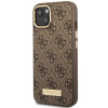 Guess GUHMP14MU4GPRW Apple iPhone 14 Plus / 15 Plus brown hard case, 4G Logo Plate, MagSafe