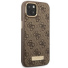 Guess GUHMP14MU4GPRW Apple iPhone 14 Plus / 15 Plus brown hard case, 4G Logo Plate, MagSafe