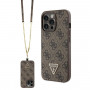 Guess GUHCP13LP4TDSCPW Apple iPhone 13/13 Pro brown hardcase, Crossbody 4G Metal Logo