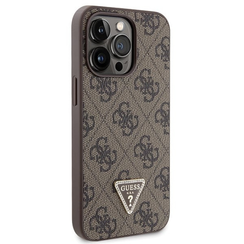 Guess GUHCP13LP4TDSCPW Apple iPhone 13/13 Pro brown hardcase, Crossbody 4G Metal Logo