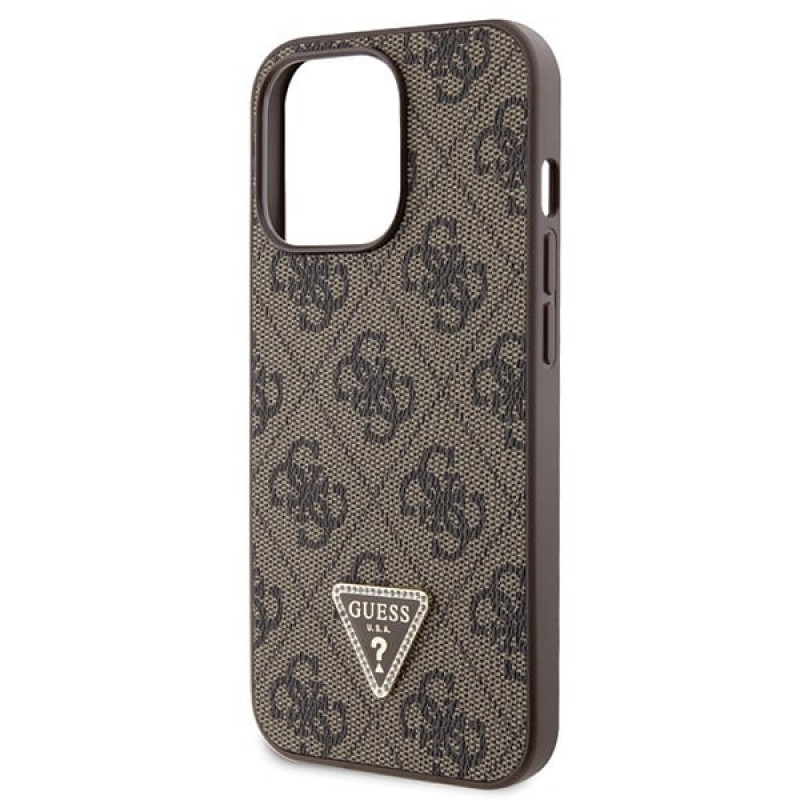 Guess GUHCP13LP4TDSCPW Apple iPhone 13/13 Pro brown hardcase, Crossbody 4G Metal Logo