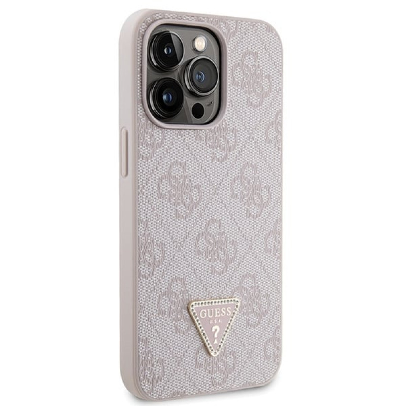 Guess GUHCP13LP4TDSCPP Apple iPhone 13/13 Pro pink hardcase, Crossbody 4G Metal Logo