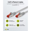 Goobay CAT 6 patch cable S/FTP (PiMF), 5 m, grey, set of 10, copper conductor (CU), halogen-free sheath (LSZH)