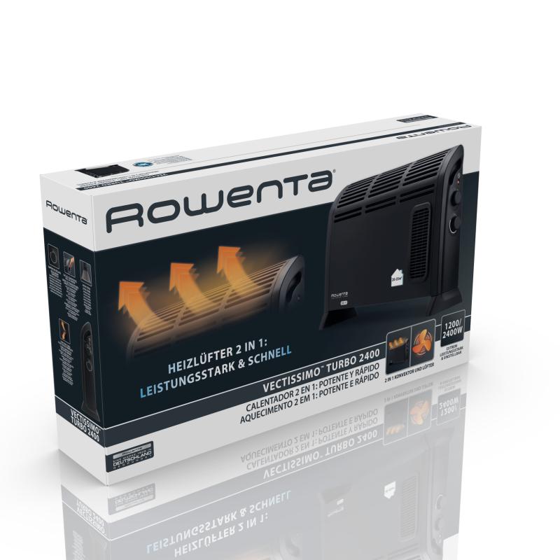 Rowenta Vectissimo Turbo CO3035F1 convector fan heater, 2400 W, black