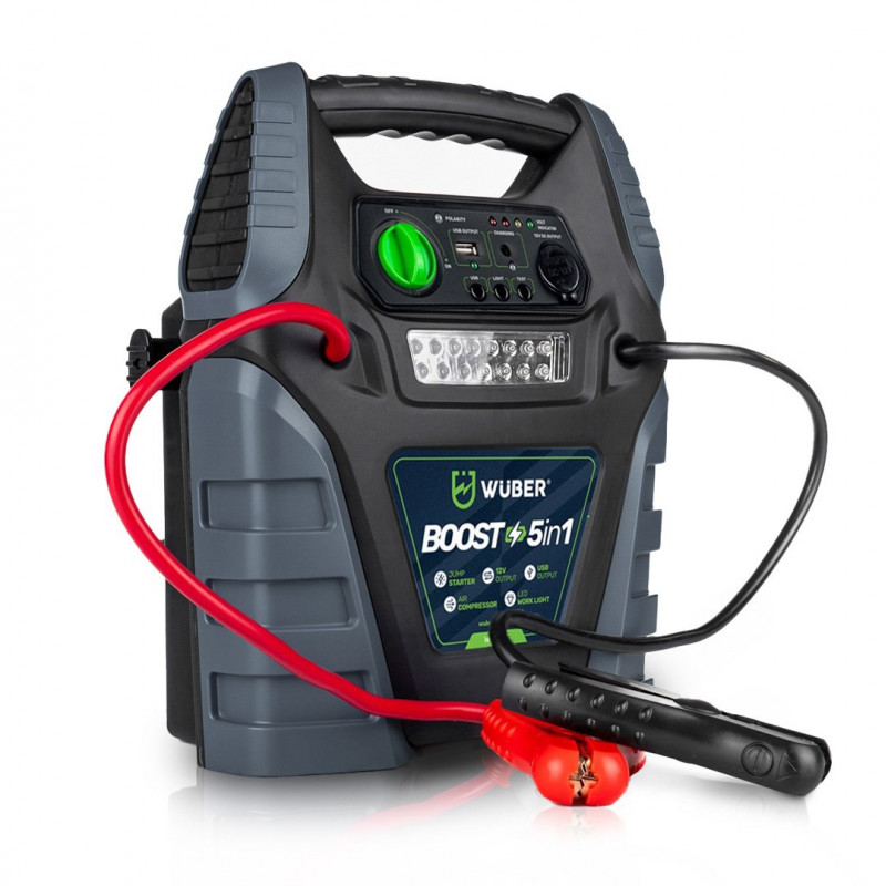 Wuber W14270 5-in-1 booster air compressor with jump starter