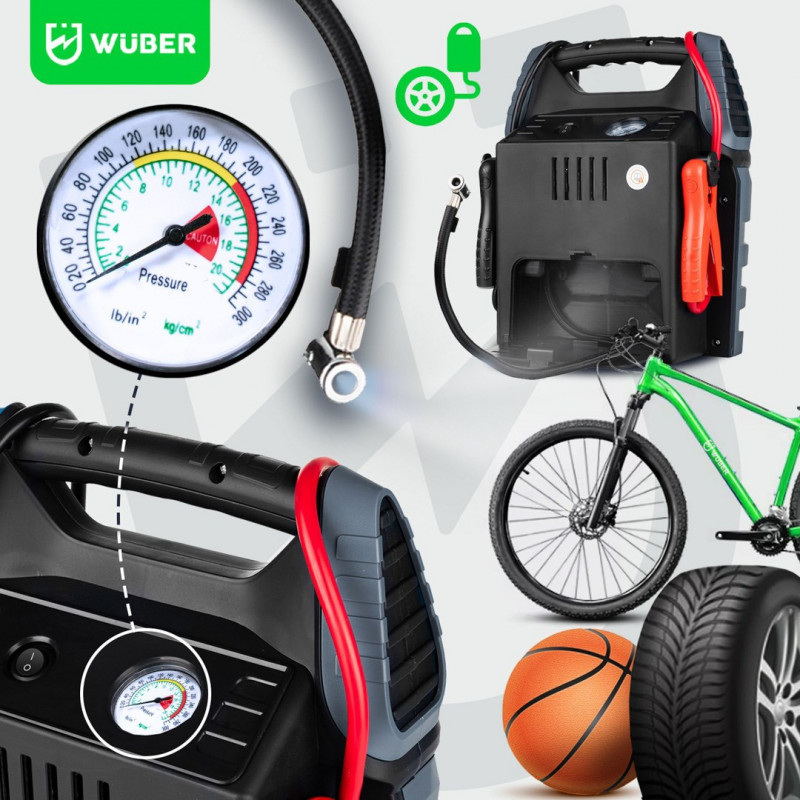 Wuber W14270 5-in-1 booster air compressor with jump starter