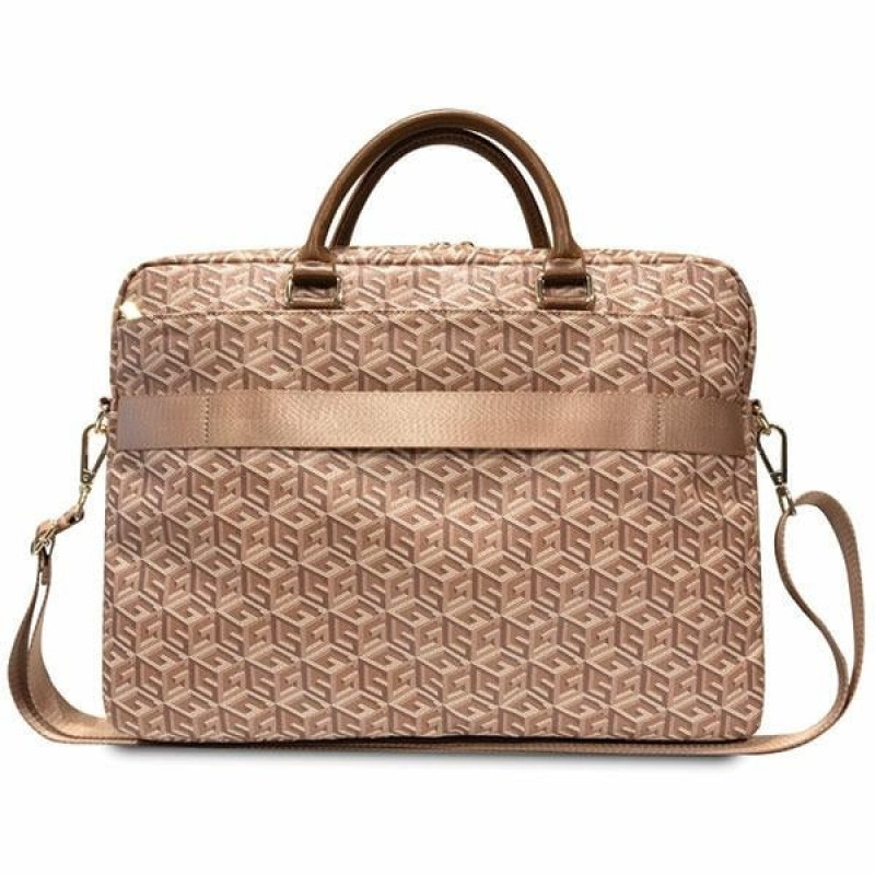 Guess GCube Stripes GUCB15HGCFSEW laptop bag, up to 16 inch, brown