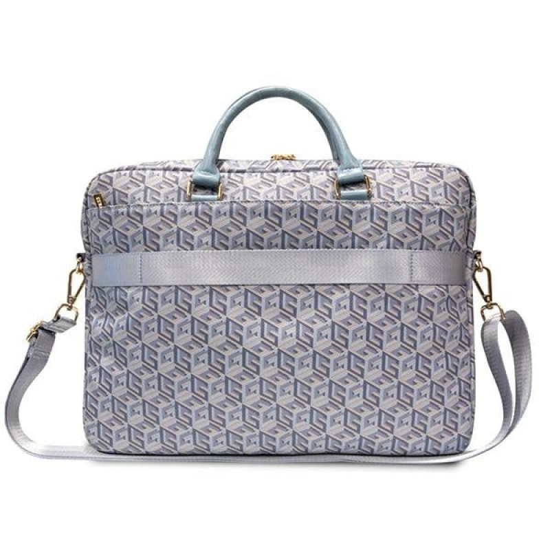 Guess GCube Stripes GUCB15HGCFSEB laptop bag, up to 16 inch, blue