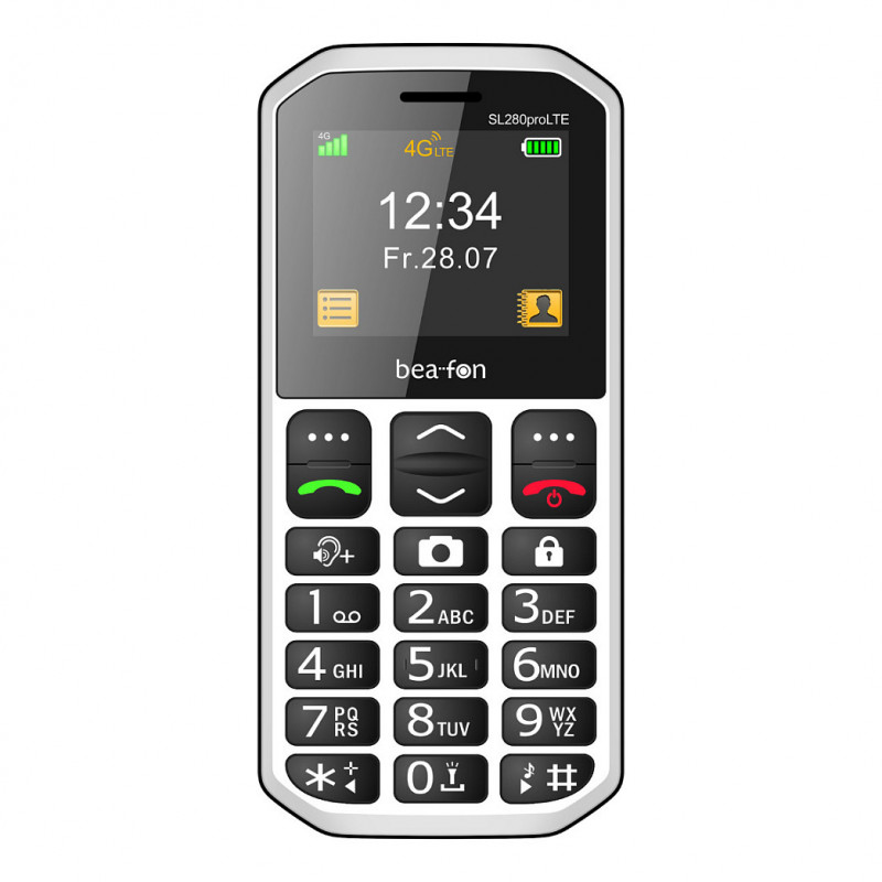 Beafon SL280pro LTE 4G Silver Line Large-Button Feature Phone, black-white