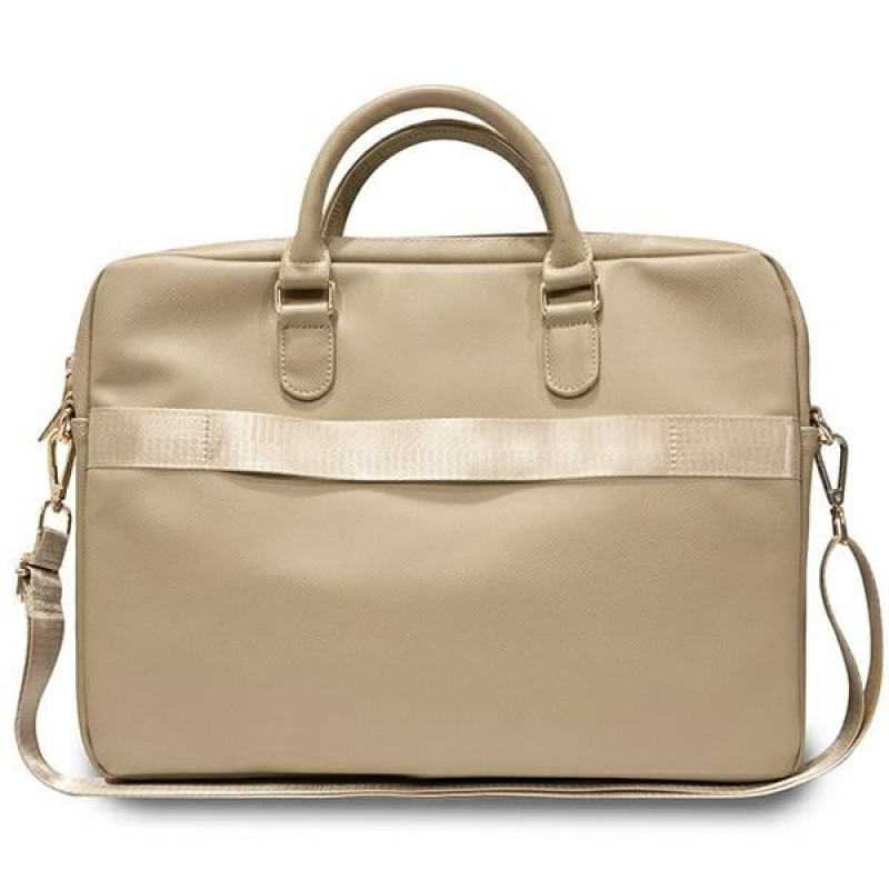 Guess GUCB15ZPGSTEGD 16-inch Laptop Bag, Triangle 4G, light gold